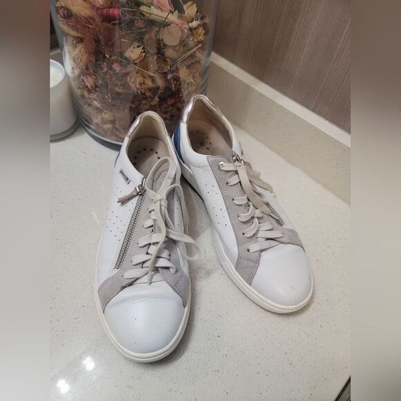 Mephisto Nikita White Nubuck‎ Leather Lace Up/Zipper Sneakers - Picture 1 of 10